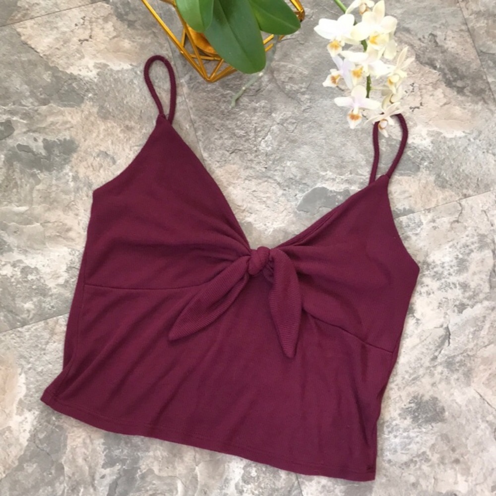 Bow crop tank top